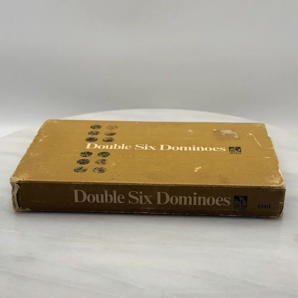 Vintage 1972 Hoyle Double Six Dominoes #8140 Complete 28 Tile Set Case Box